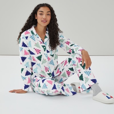 Festive Printed Sleep Set - White