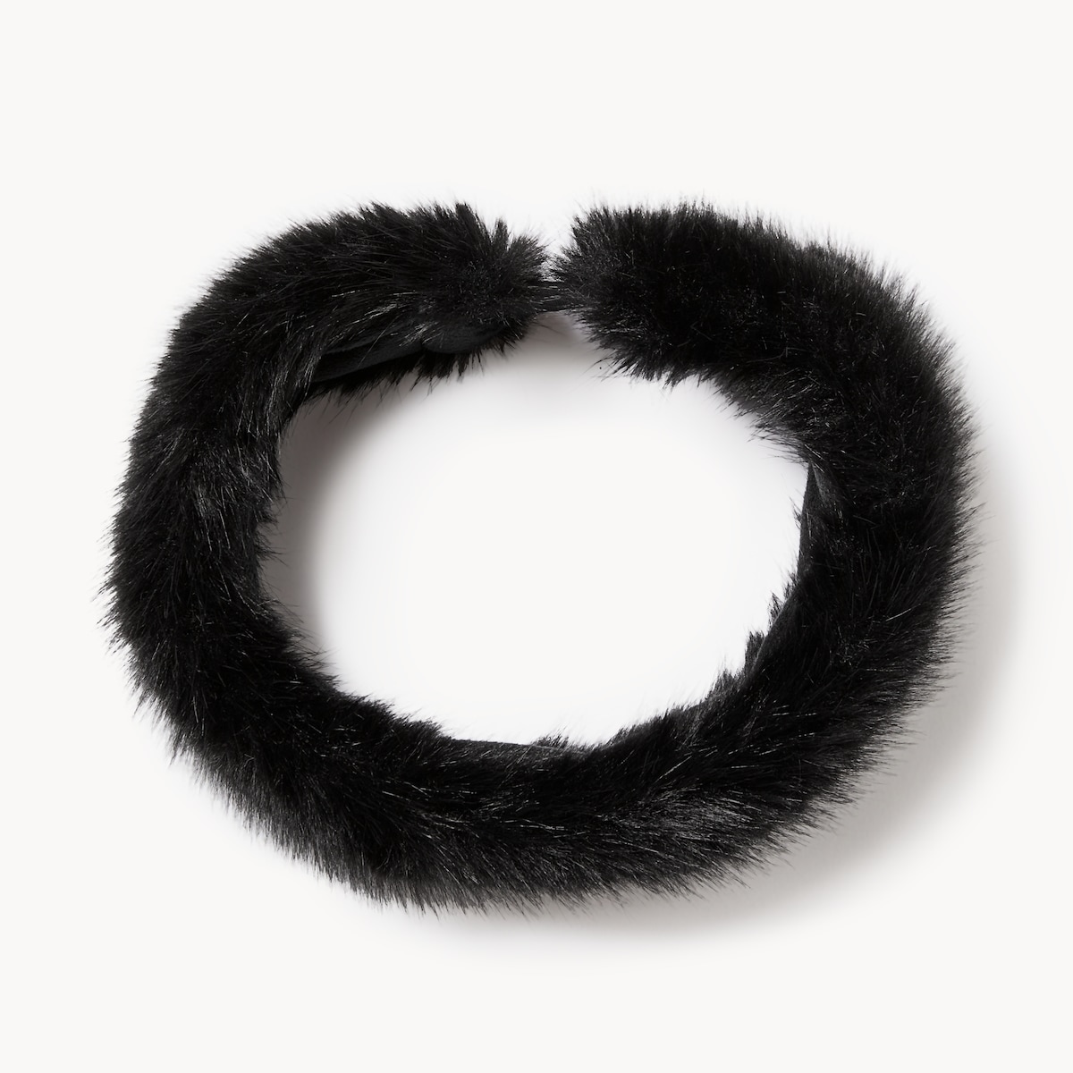 Serre-tte en similifourrure - Noir