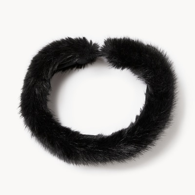 Faux Fur Headband - Black
