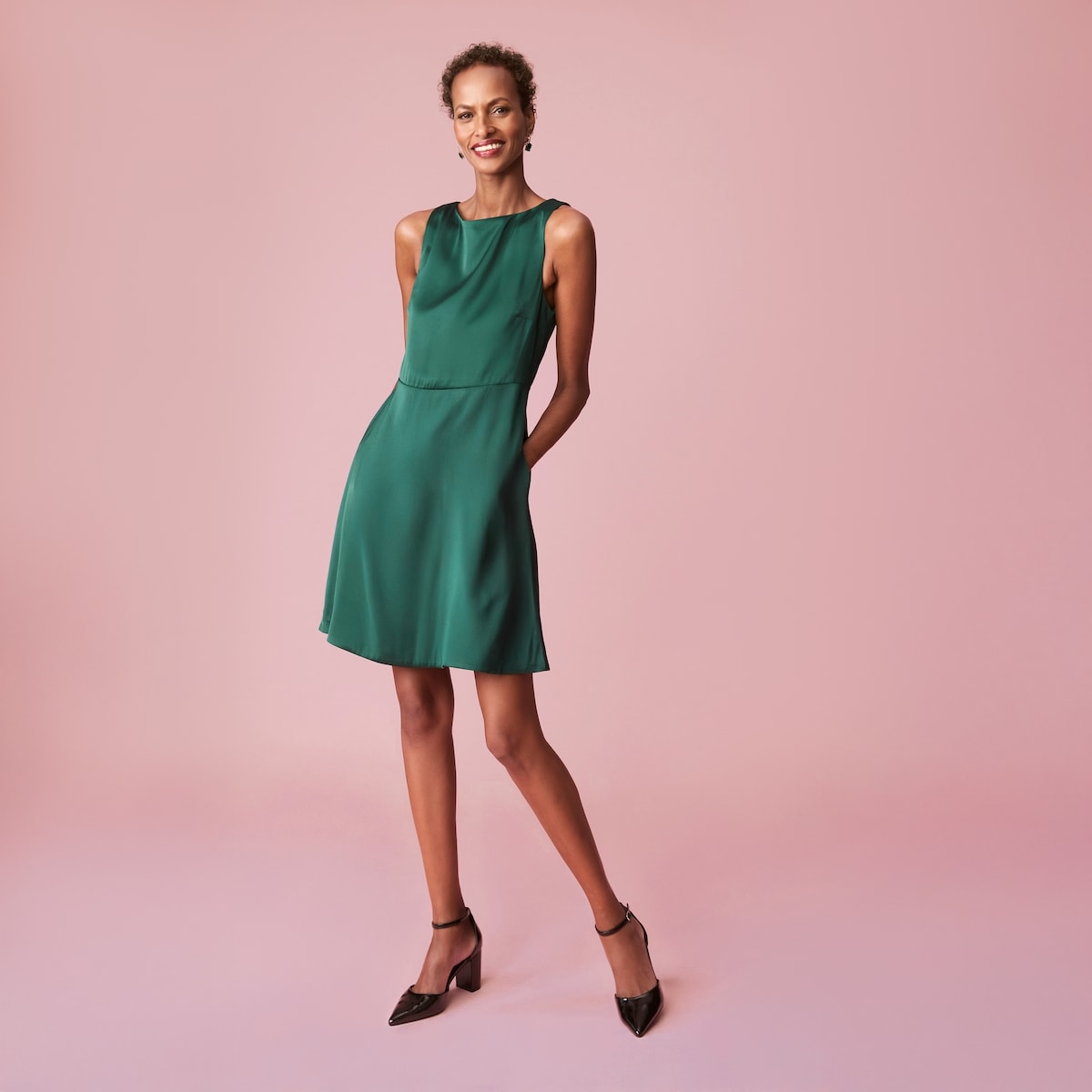 Minirobe en satin - Vert