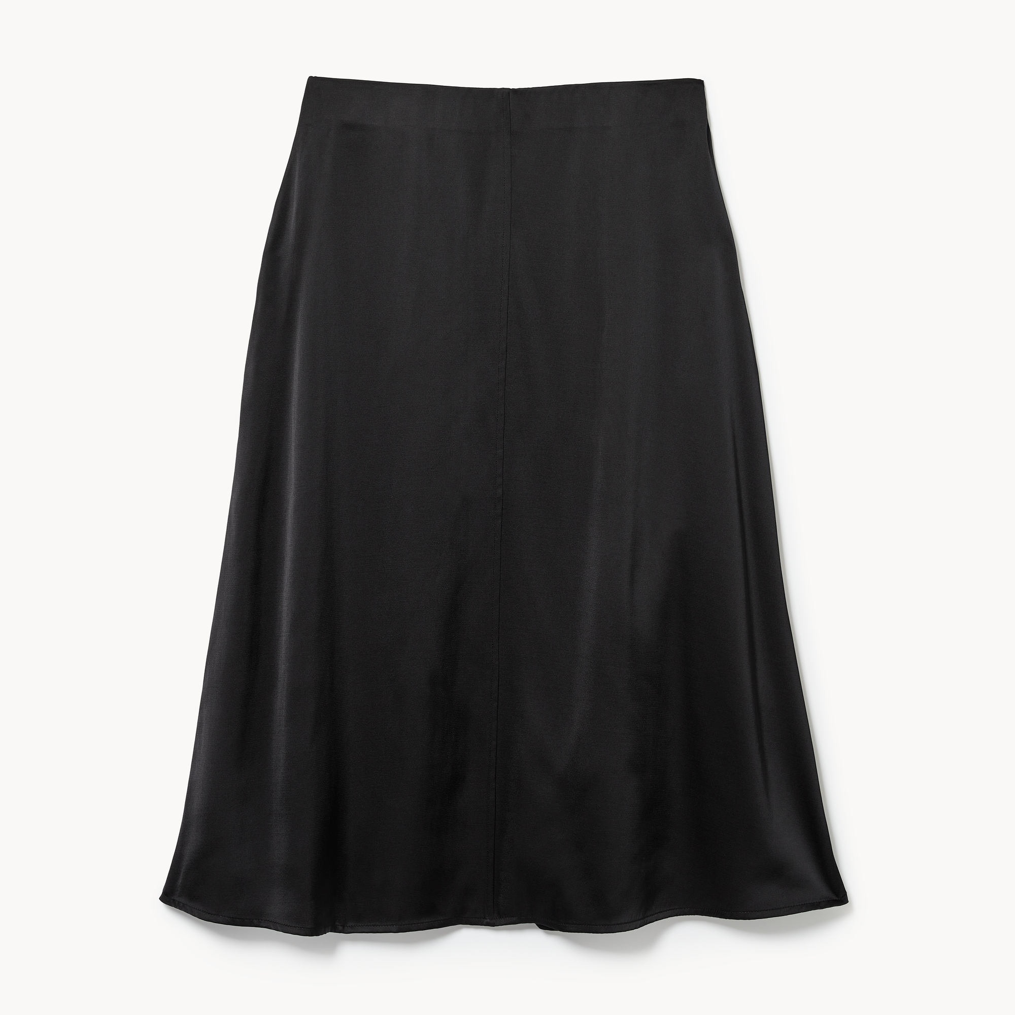 Satin Flared Midi Skirt in JF Black from Joe Fresh