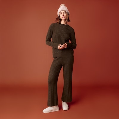 Cable Knit Pullover - Brown