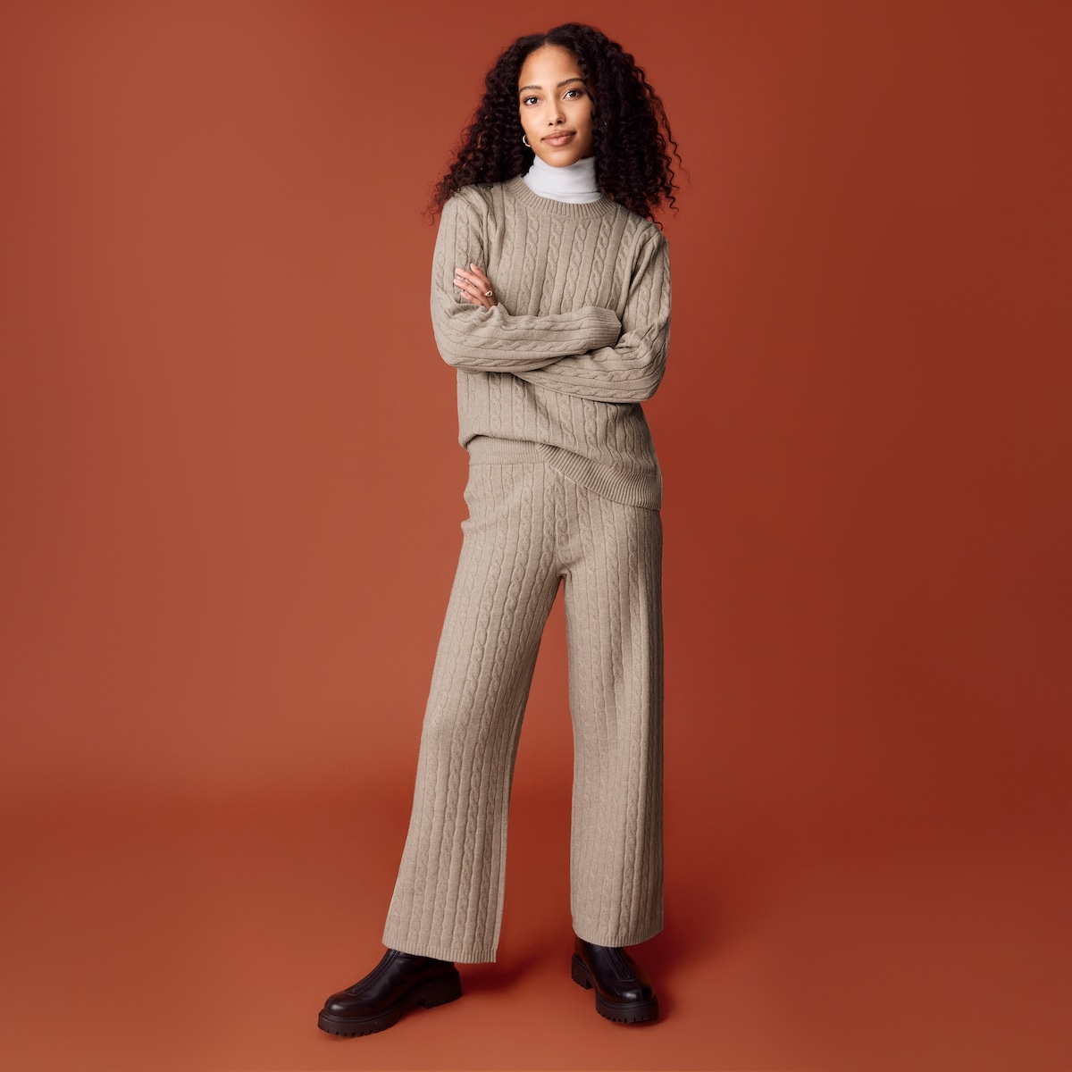 Cable Knit Pullover - Oat Mix