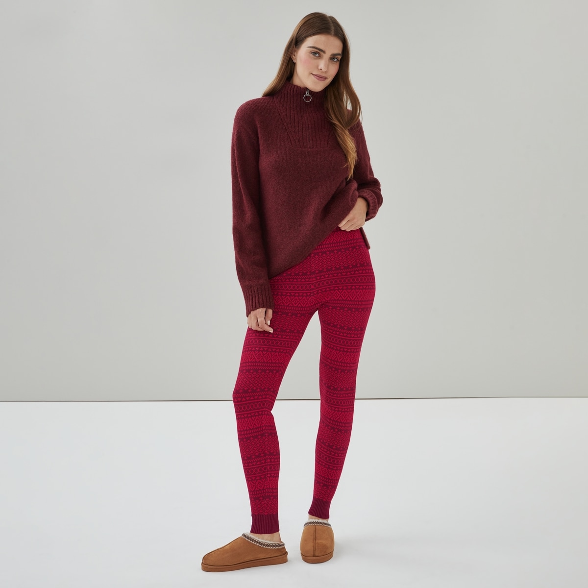 Legging en tricot - Rouge Fonc