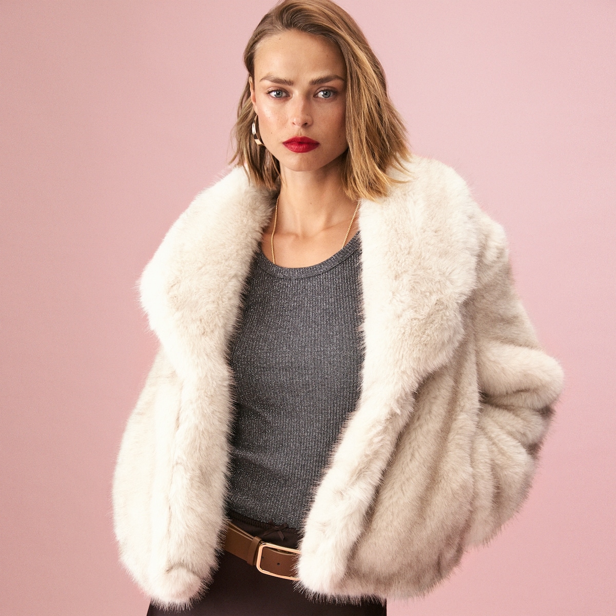 Veste en similifourrure - Crme