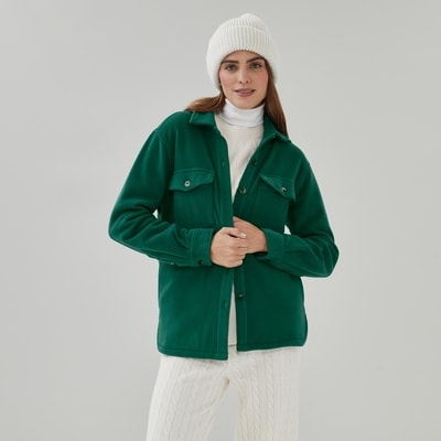 Fleece Shacket - Green