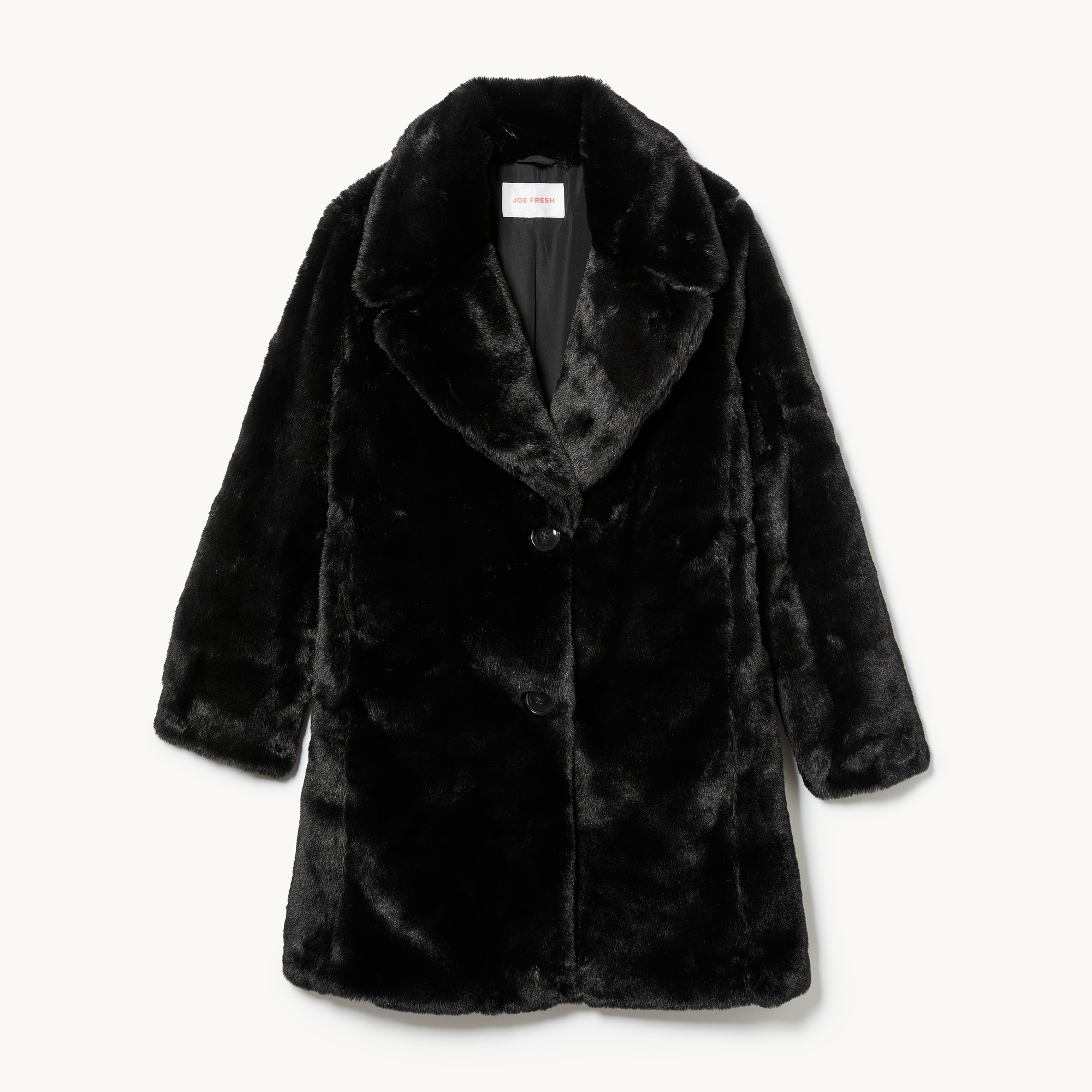 Faux Fur Coat in JF Black from Joe Fresh