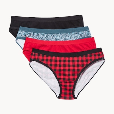 Ens. de 4 culottes bikini en coton biologique - Noir