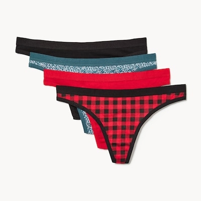 4-Pack Organic Cotton Thong - Black