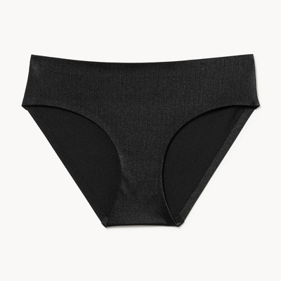 Culotte bikini chatoyante invisible - Noir