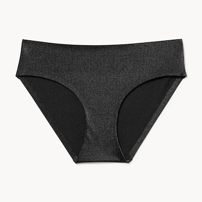 No Show Shimmery Bikini - Black