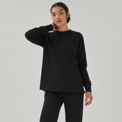 Chandail sport matelassé en molleton - Noir