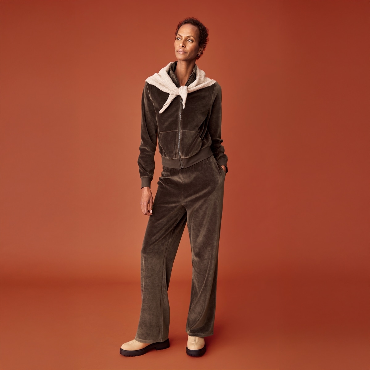 Active Velour Mock Neck Jacket