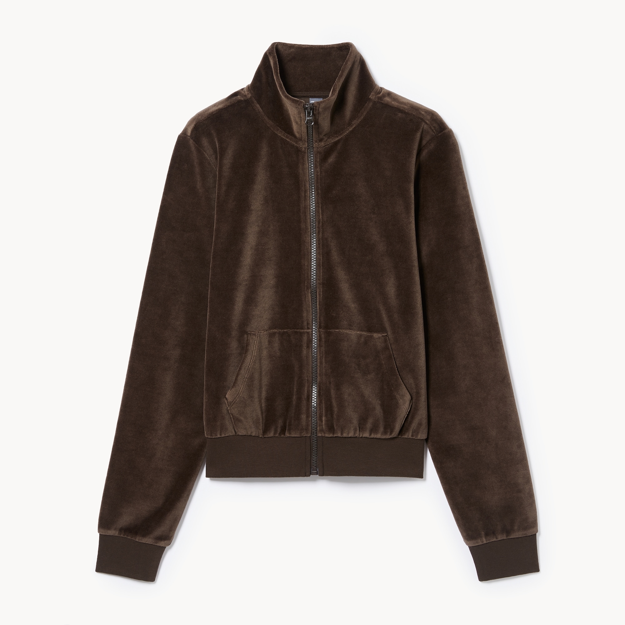 Veste sport à col montant en velours rasé in Brun Foncé from Joe Fresh