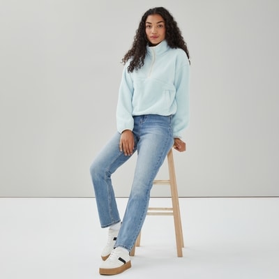 Joe Fresh Active Half-Zip Cropped Sweatshirt 1 ea, $40.00/1ea