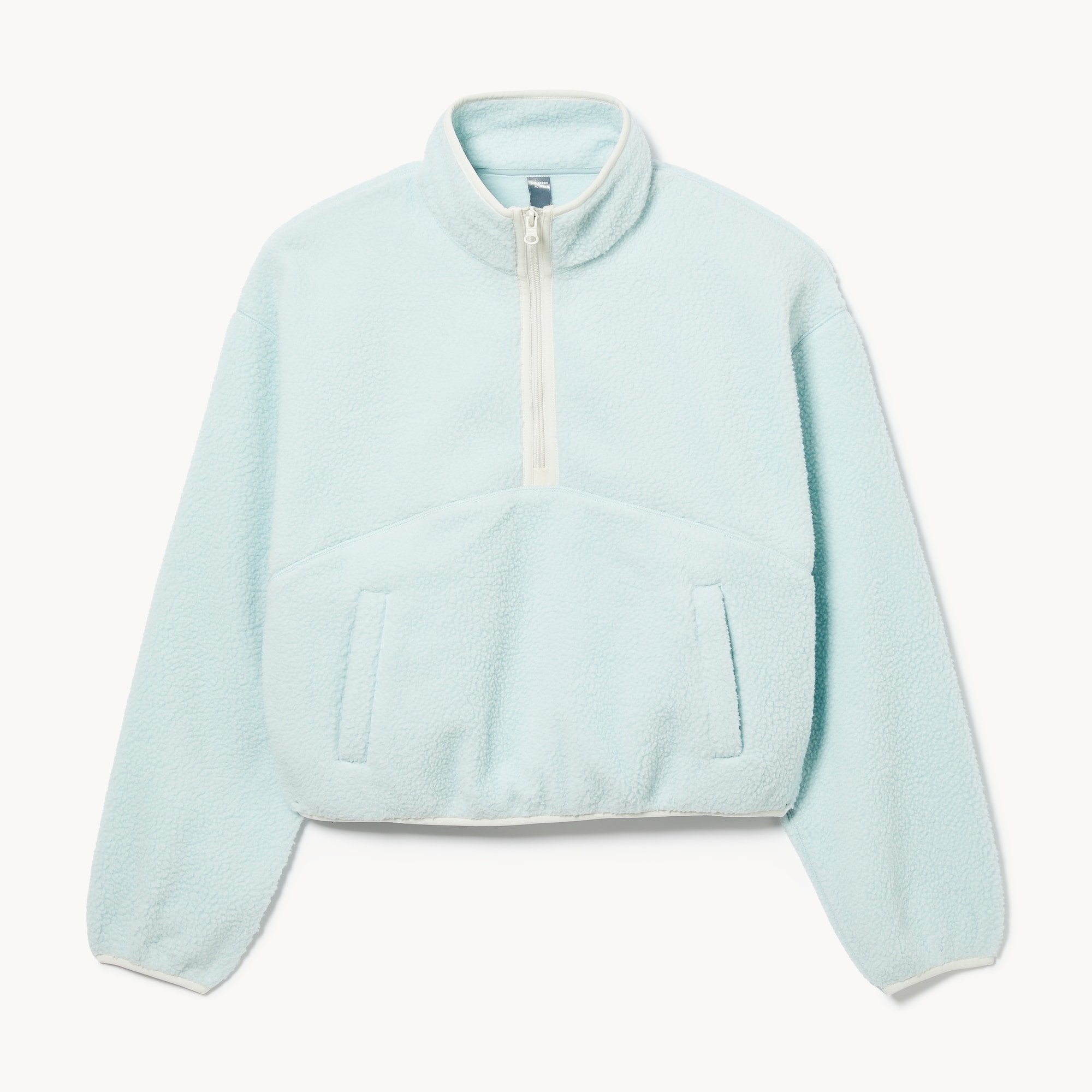 Active Half-Zip Cropped Sweatshirt in Pastel Blue from Joe Fresh