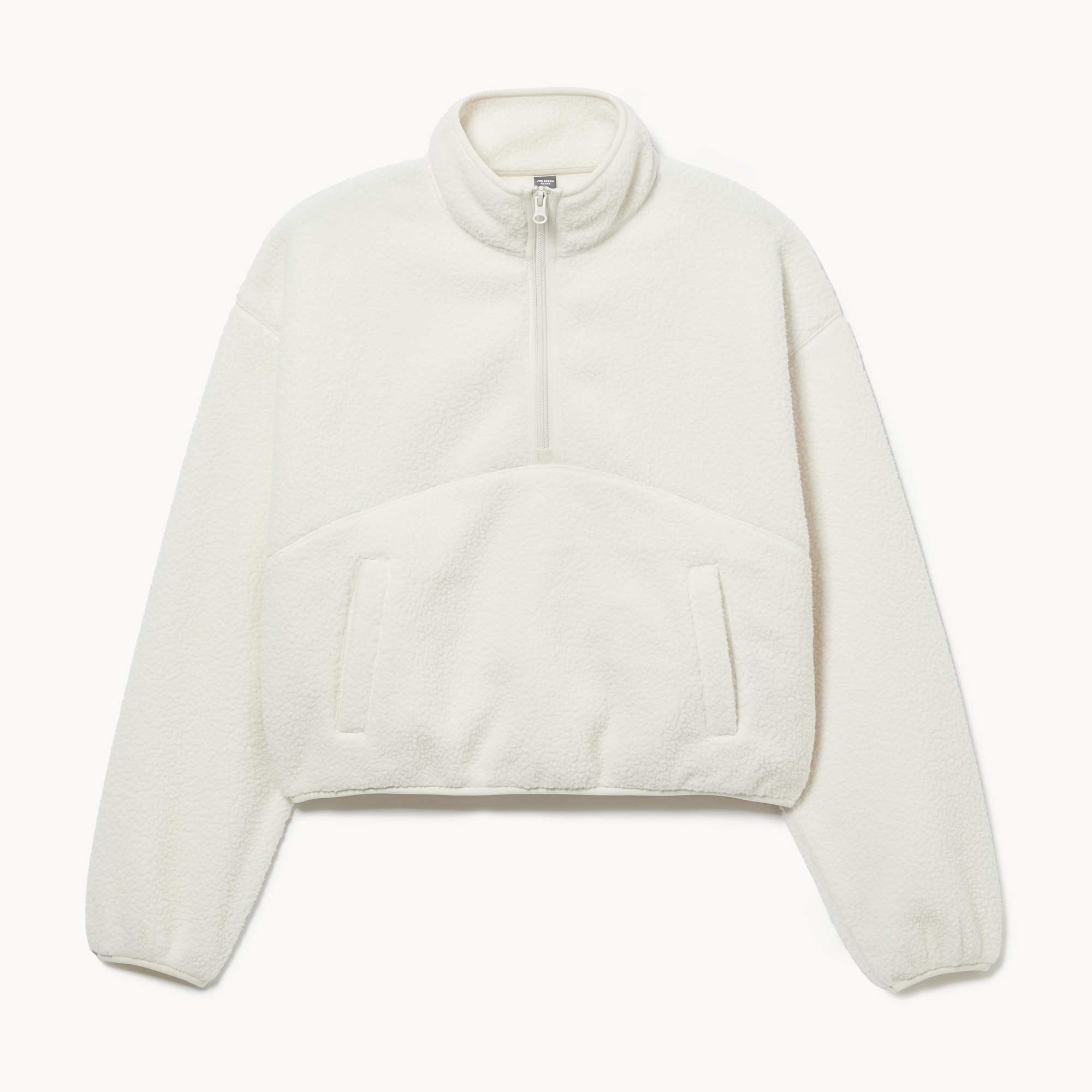 Active Half-Zip Cropped Sweatshirt in Cream from Joe Fresh
