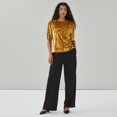 Crushed Velvet T-Shirt - Dark Bronze