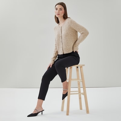 Cardigan en tricot bouclé - Taupe