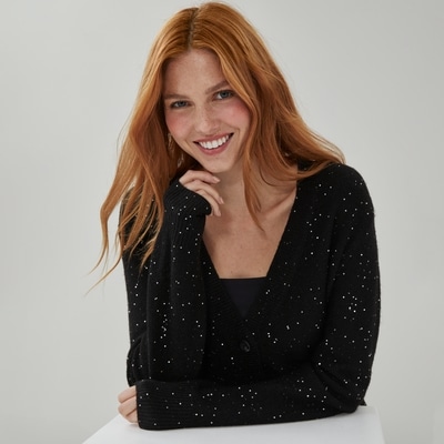 Cardigan à paillettes - Noir