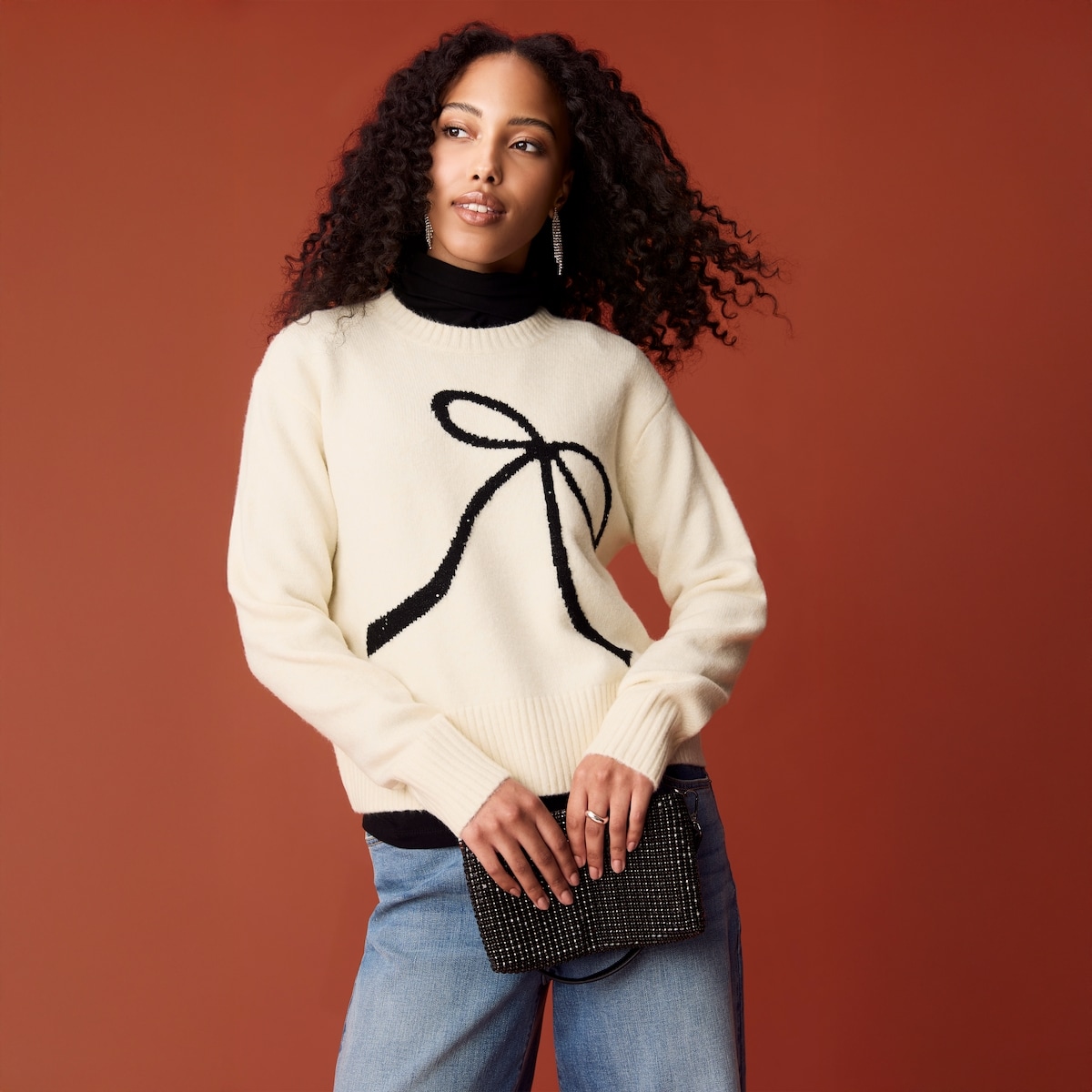 Chandail fantaisie boucle - Crme