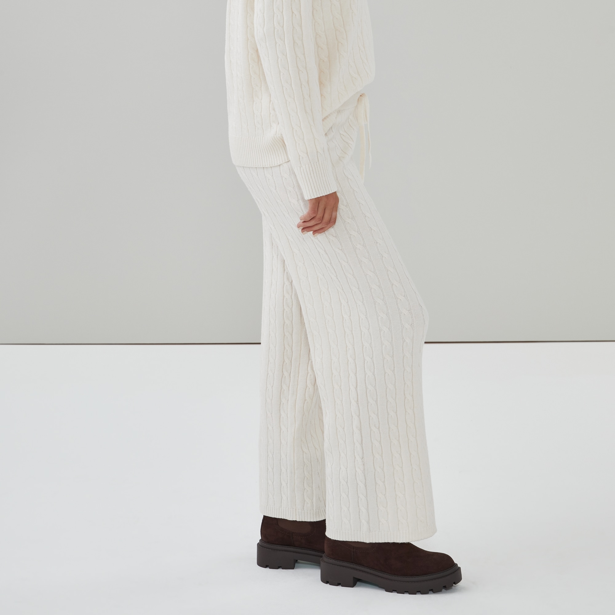 Wide Leg Sweater Pant in Off White from Joe Fresh