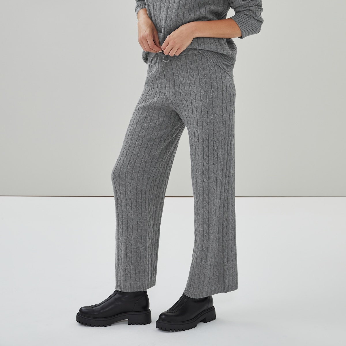 Pantalon en tricot  jambe large