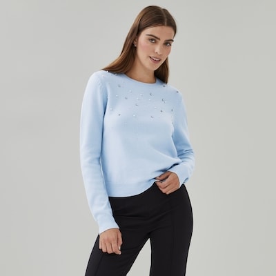 Embellished Sweater - Light Blue