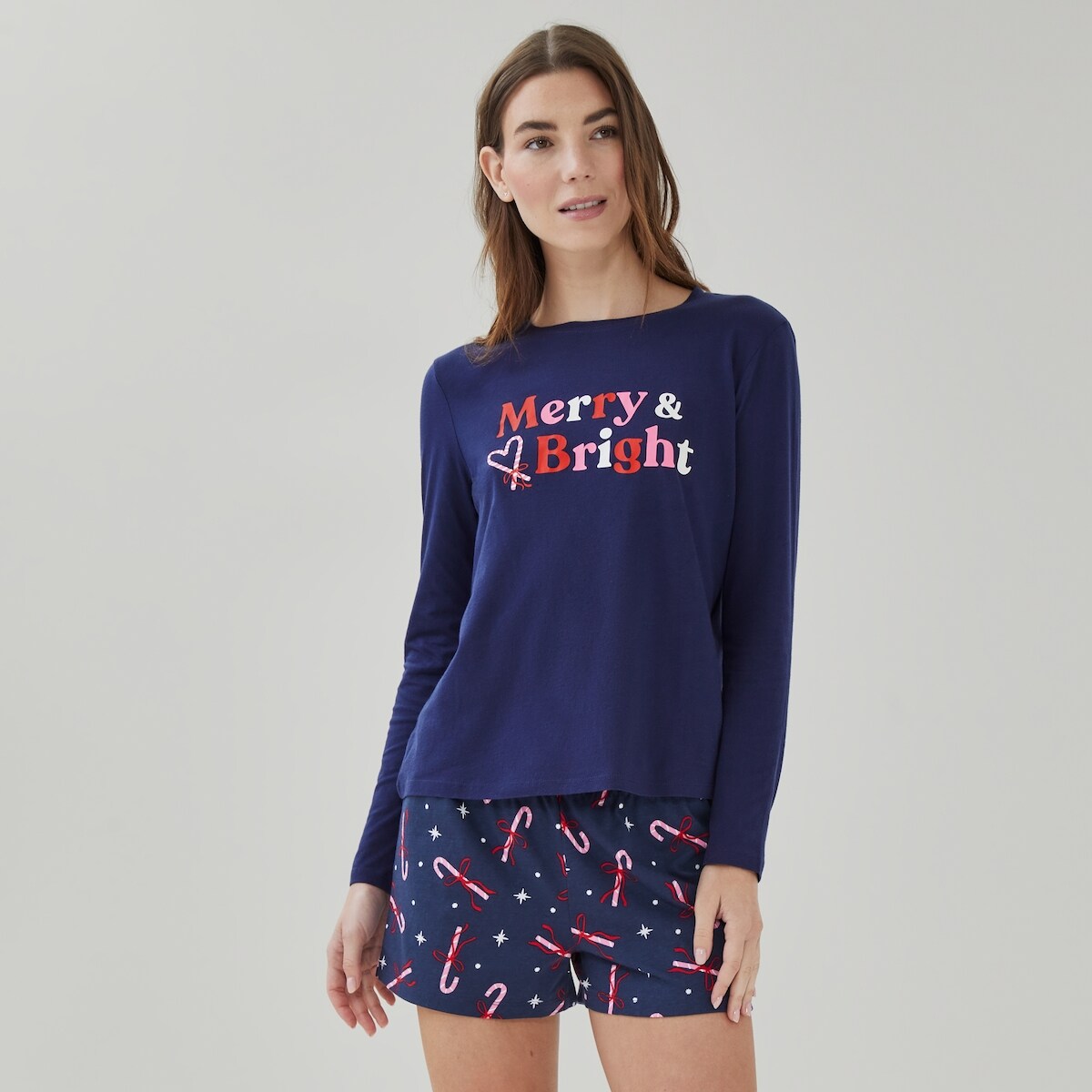 Graphic Long Sleeve Sleep Top - Navy