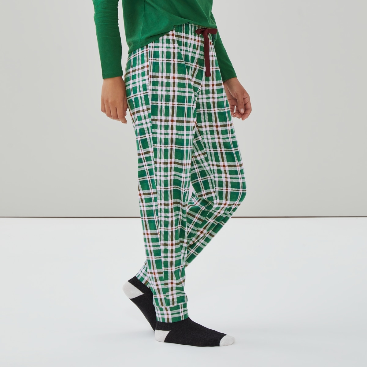 Printed Cotton Sleep Jogger - Dark Green