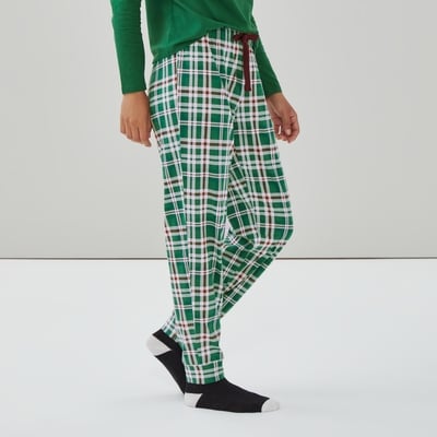 Printed Cotton Sleep Jogger - Dark Green