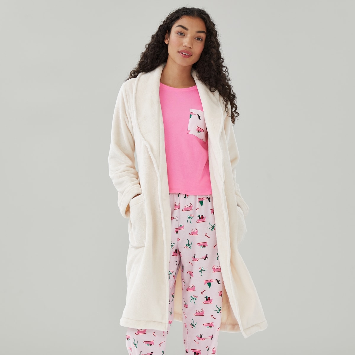 Fleece Sleep Robe - Cream