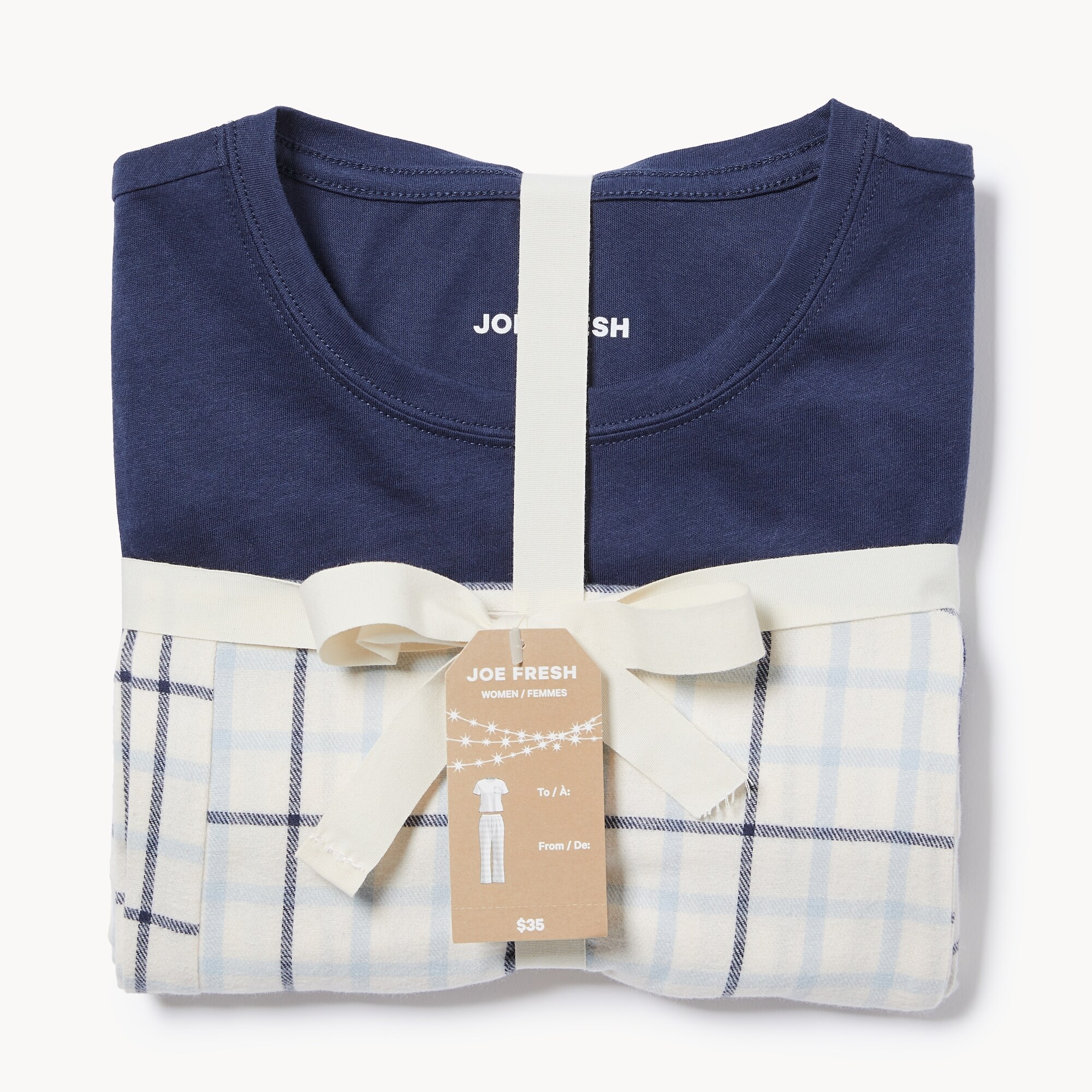 Flannel Sleep Pant Set dans Pale Blue Joe Fresh