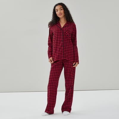 Flannel Sleep Set - Dark Red