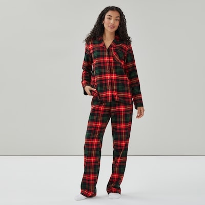 Flannel Sleep Set - Dusty Red