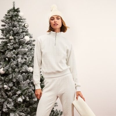 Joe Fresh Chandail en tricot à fermeture éclair un quart 1 ea, 39,00 $/1ch