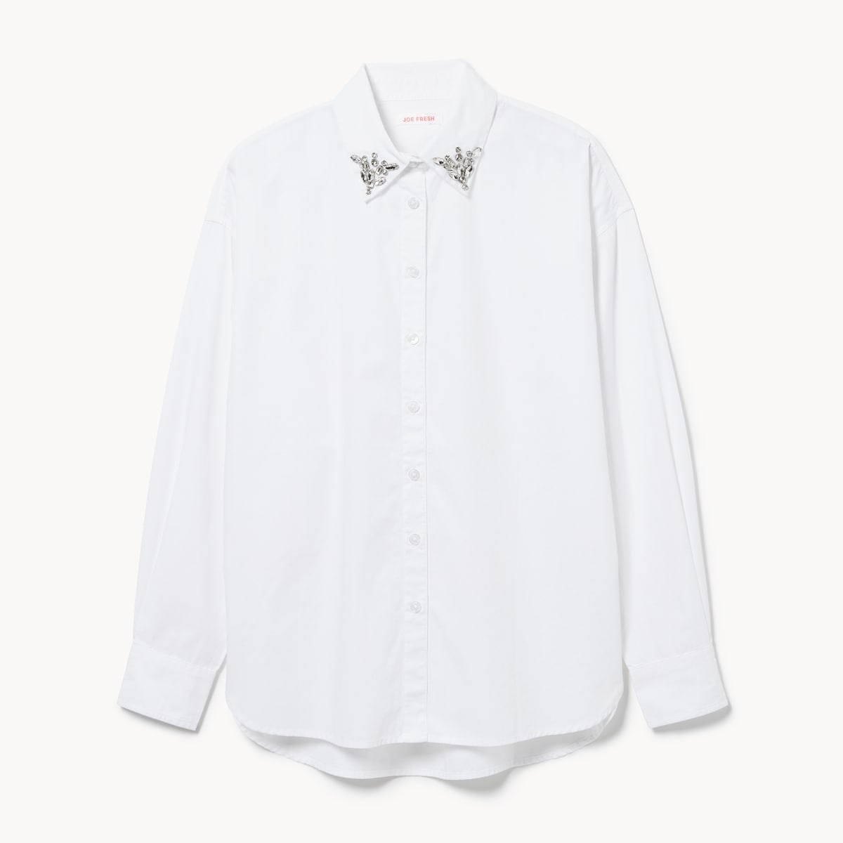 Embellished Collar Poplin Shirt