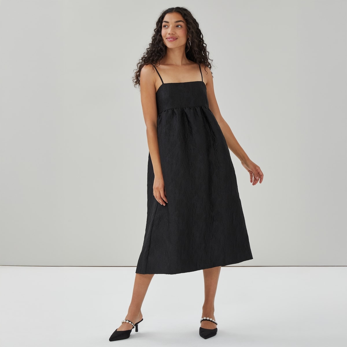 Robe midi en jacquard