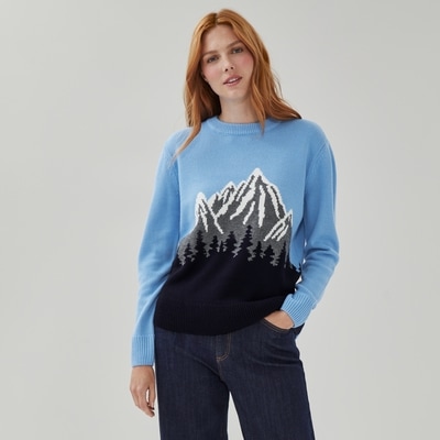 Chandail en tricot de style festif - Bleu Pâle