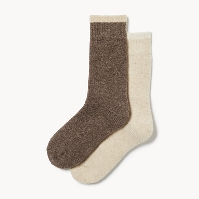 Ens. 2 paires chaussettes tube thermiques épaisses - Farine D'Avoine