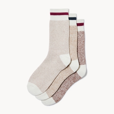 3-Pack Boot Crew Socks - Cream