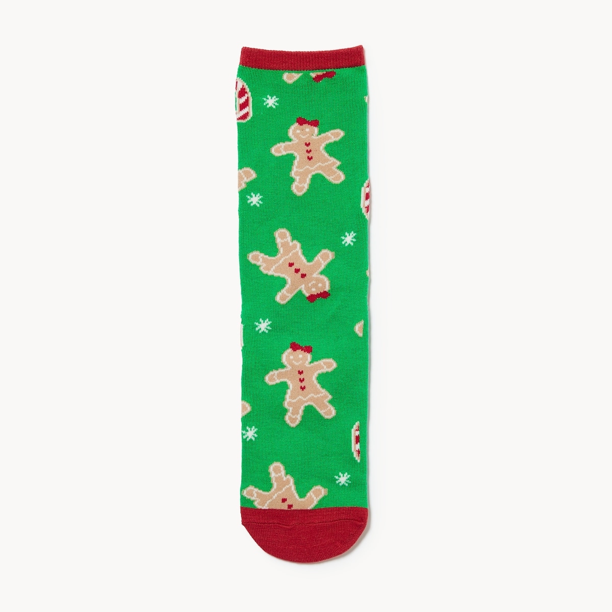 Holiday Gingerbread Crew Socks - Green