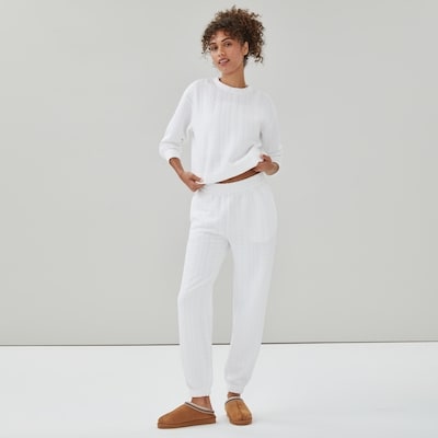 Pantalon sport matelassé en molleton - Blanc