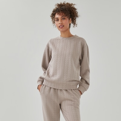 Chandail sport matelassé en molleton - Brun Pâle