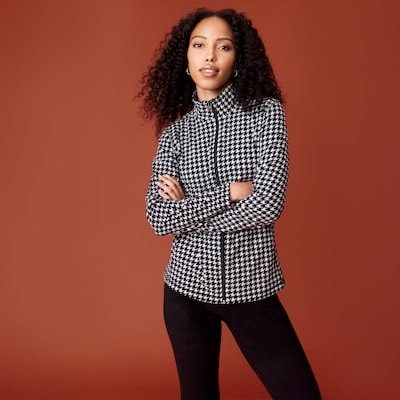 Active Printed Microfleece Jacket - Black