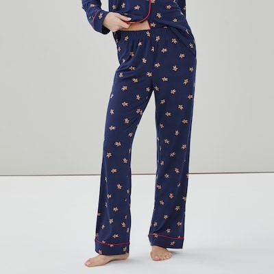 Festive Printed Lush Sleep Pant - Dark Navy
