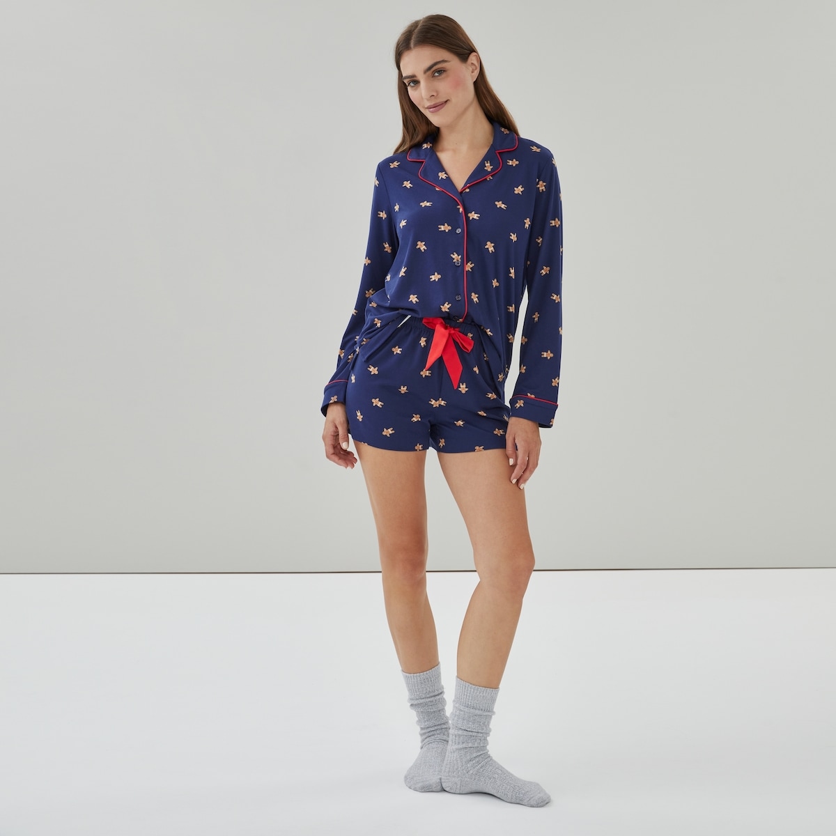 Festive Printed Lush Sleep Short - Dark Navy