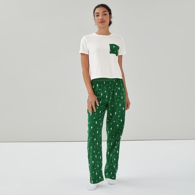 Flannel Sleep Pant Set - Bright Green