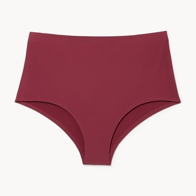 No Show High Waist Brief - Burgundy