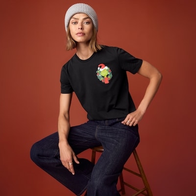Grinch Festive Graphic T-Shirt - Black